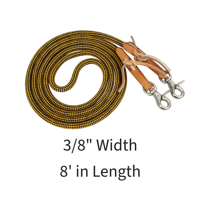 Tahoe Tack Nylon Barrel Reins with USA Leather Ends Closeout Measurement