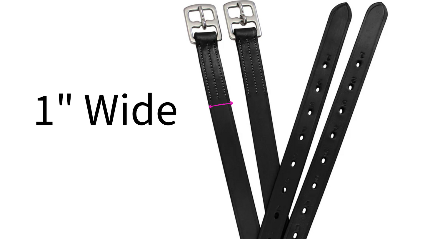 Soft Leather Stirrup Leathers with Stainless Steel Hardware width