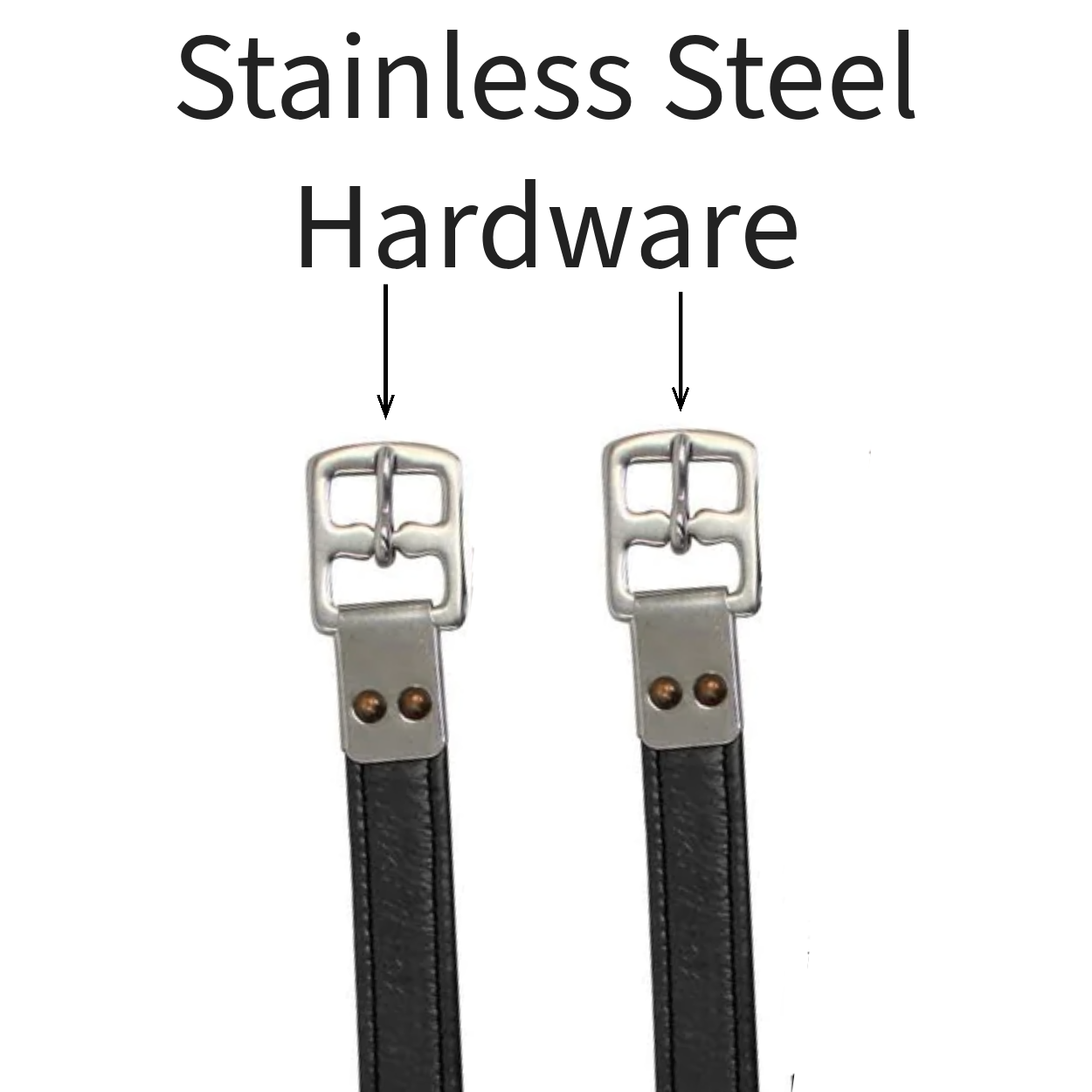 Paris Tack Super Soft Riveted English Stirrup Leathers with Stainless Steel Hardware 