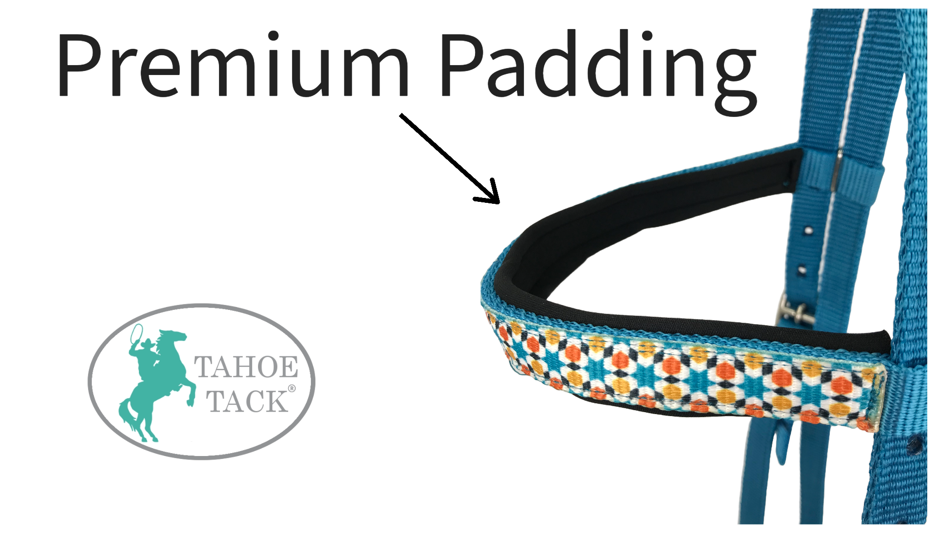 Tahoe Tack Patterned Overlay Double Layer Nylon Western Browband Headstalls for Horses Peemium Padding 