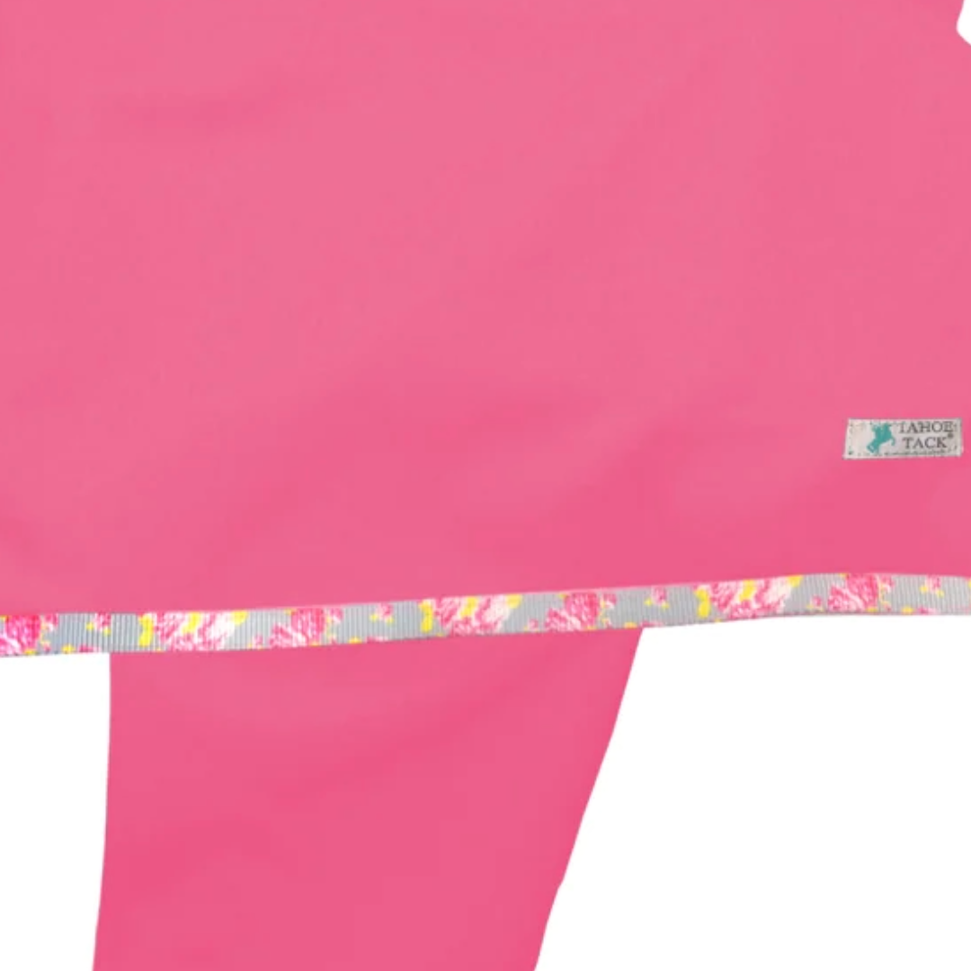 Tahoe Tack Premium Overlay Nylon Western Saddle Cover with 6 Elastic Straps Pink closeup