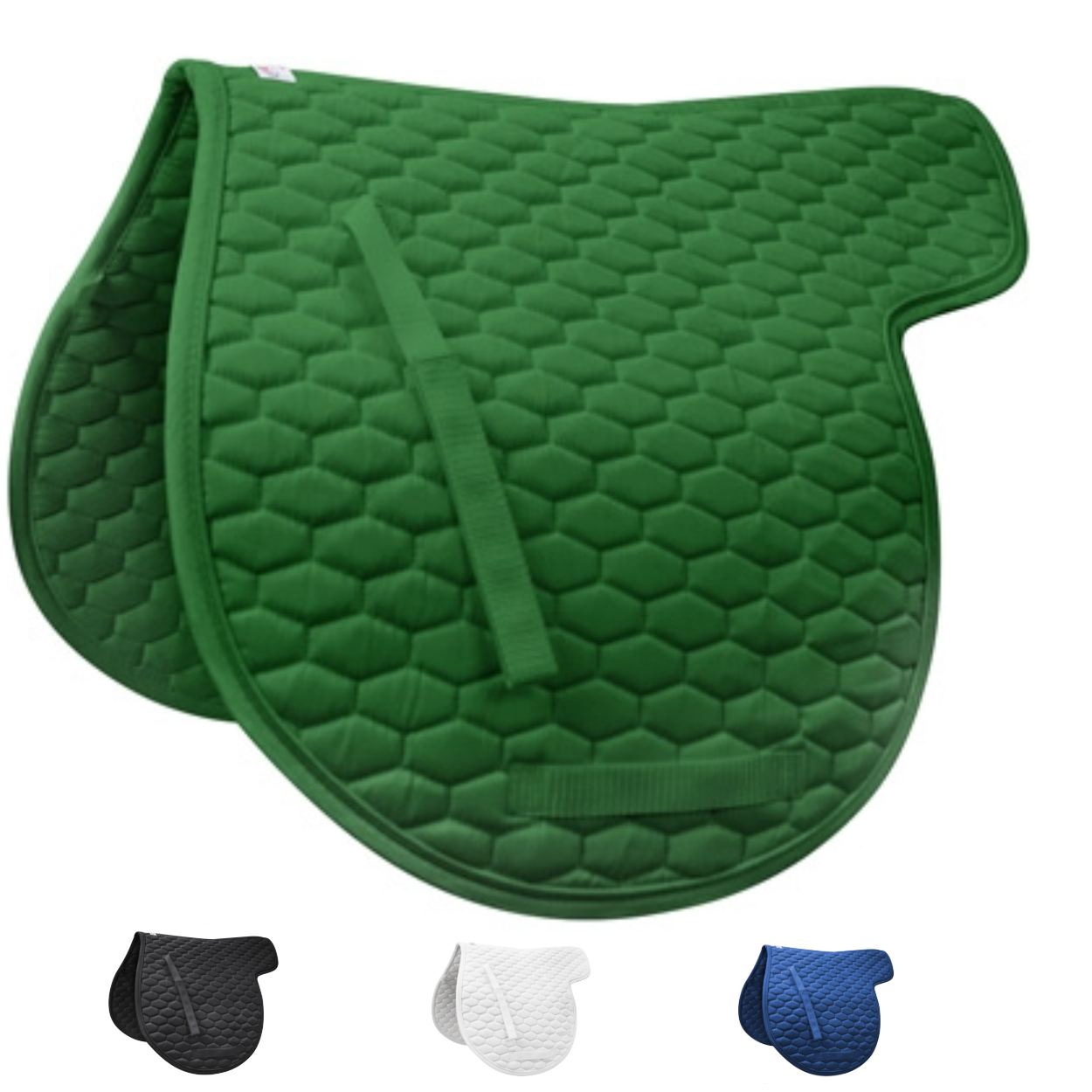 Derby Originals  All Purpose Quilted Contour English Saddle Pad green main