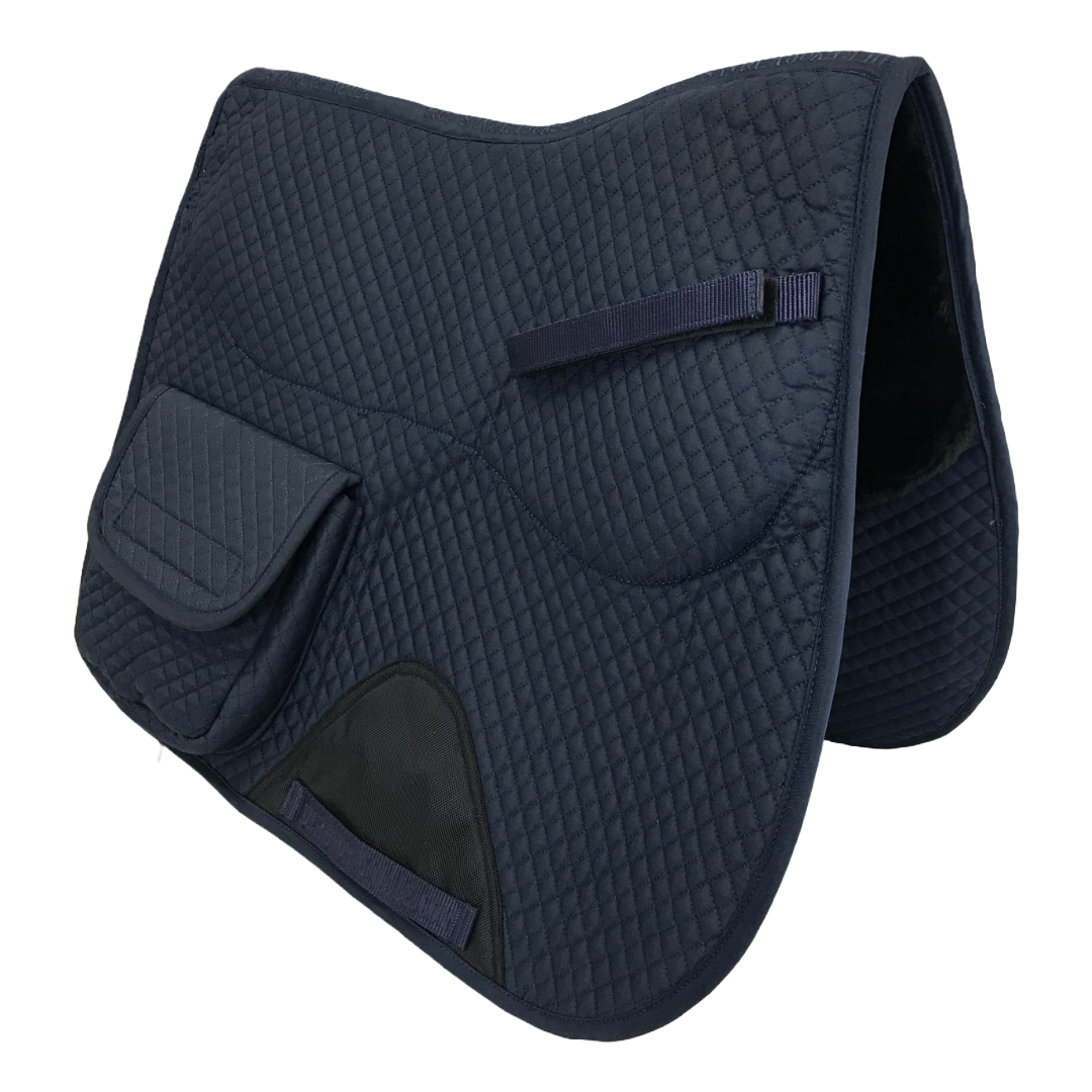  All Purpose English Saddle Pad with Pockets Half Fleece lined