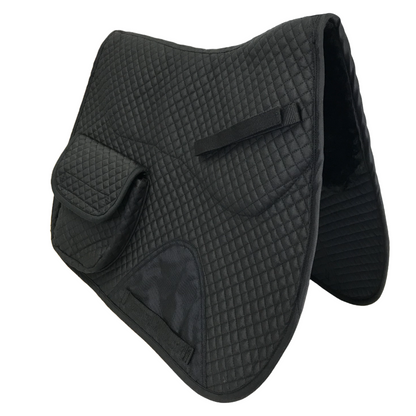 Derby Originals All Purpose English Saddle Pad with Pockets Half Fleece lined black