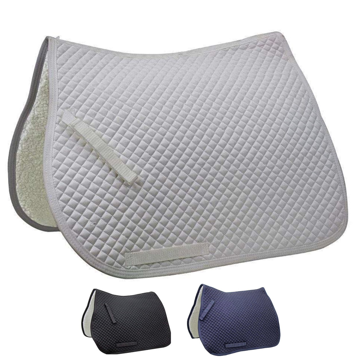 Derby Originals Dressage Diamond Quilted Saddle Pad With Full Fleece Lining wh all colors