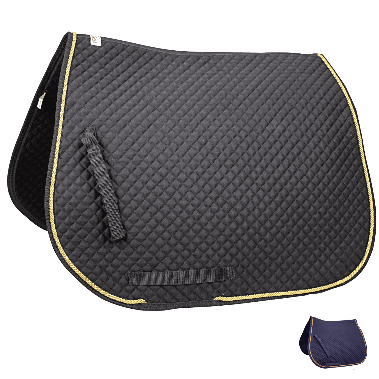 Derby Originals Traditional Dressage Saddle Pad Diamond Quilted with Gold Rope Lining