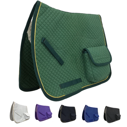 Derby Originals Dressage / Australian Saddle Pad with Pockets and Half Fleece Green and all colors