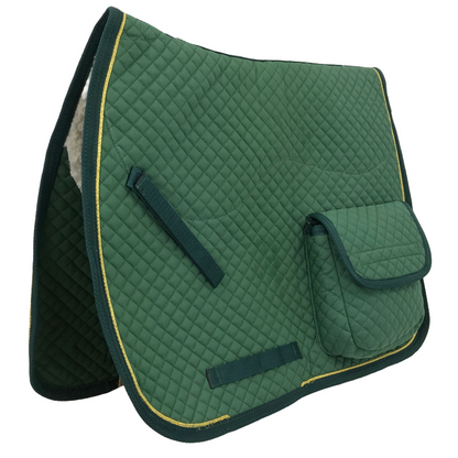 Derby Originals Dressage / Australian Saddle Pad with Pockets and Half Fleece Green main