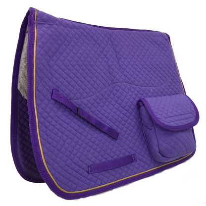 Derby Originals Dressage / Australian Saddle Pad with Pockets and Half Fleece Purple