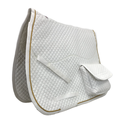 Derby Originals Dressage / Australian Saddle Pad with Pockets and Half Fleece White 