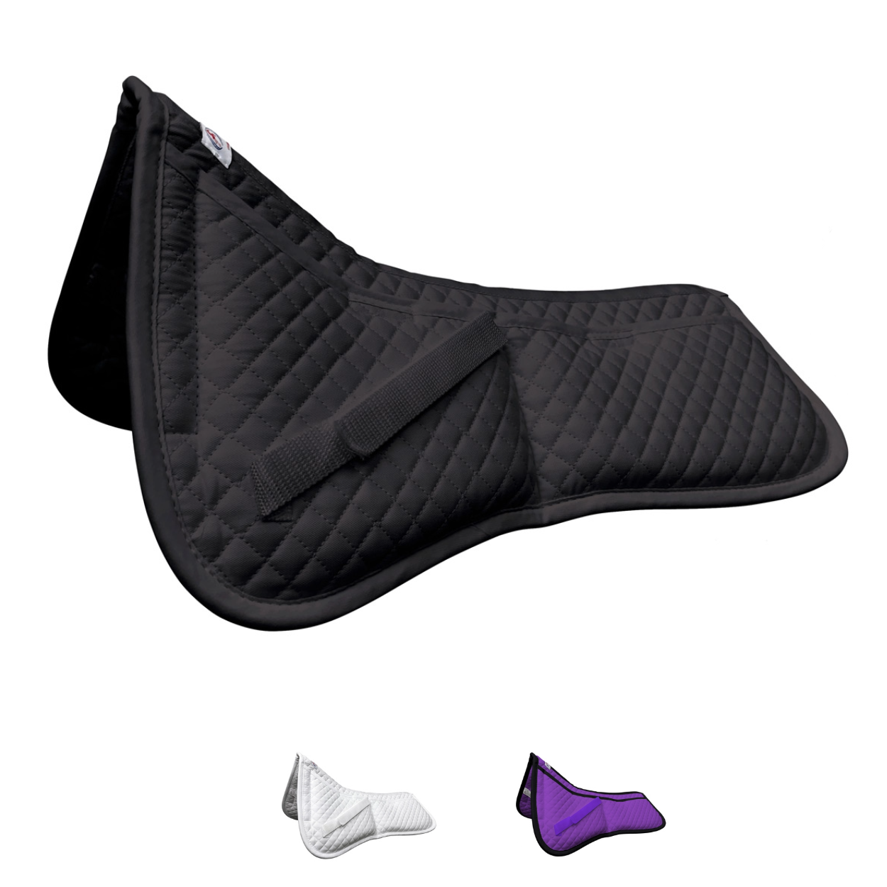 Derby Contoured Correction All Purpose Quilted English Half Saddle Pad with Therapeutic Removable Support Memory Foam Pockets for all Disciplines