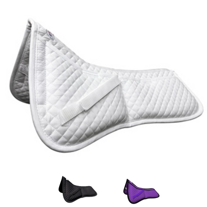 Derby Contoured Correction All Purpose Quilted English Half Saddle Pad White color