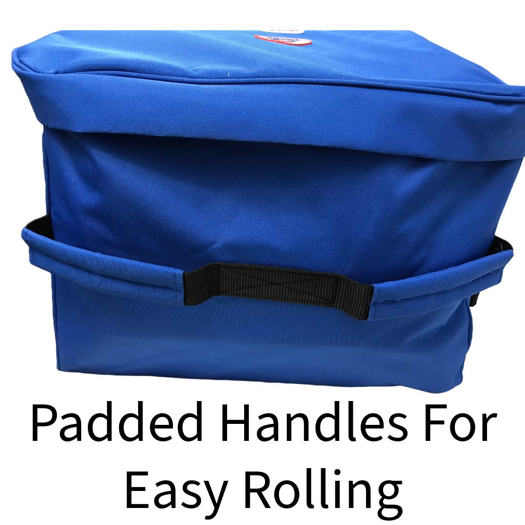 DERBY ORIGINALS PATENTED ROLLING BALE BAG WITH VENTILATION WINDOWS AND PATRIOTIC LEATHER ACCENTS