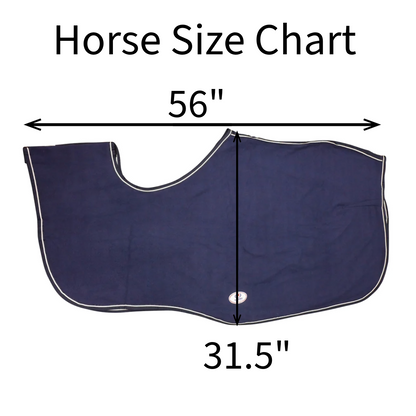 Derby Originals Classic Horse Polar Fleece Keyhole Quarter Sheet Exercise Rug Size chart