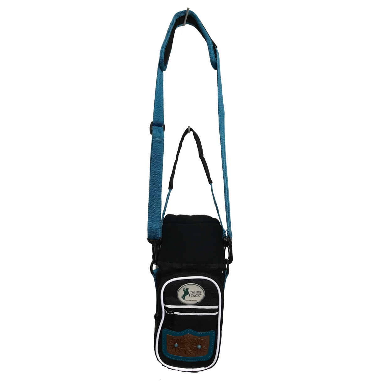 Tahoe Tack Turquoise Flower 1680D Nylon 640z Water Bottle Storage Bag with Shoulder Straps