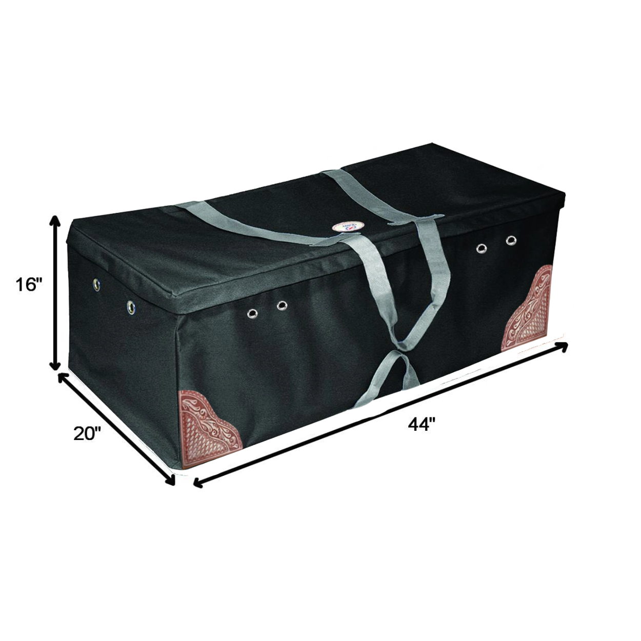 Derby Originals Hay Bale Bag Large 600D Waterproof with Leaf & Basket Hand Tooled Leather Accents 44" x 20" x 16" measurement