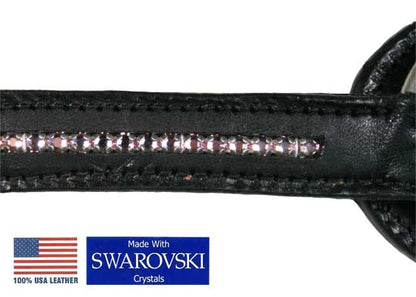 Tahoe Black Diamond Crystal  Breast Collar USA Leather  Close Up