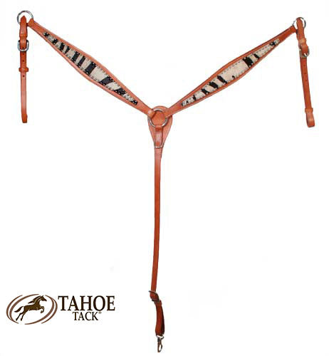 Tahoe Tack Exotic Wild Zebra Hair-On Breast Collar