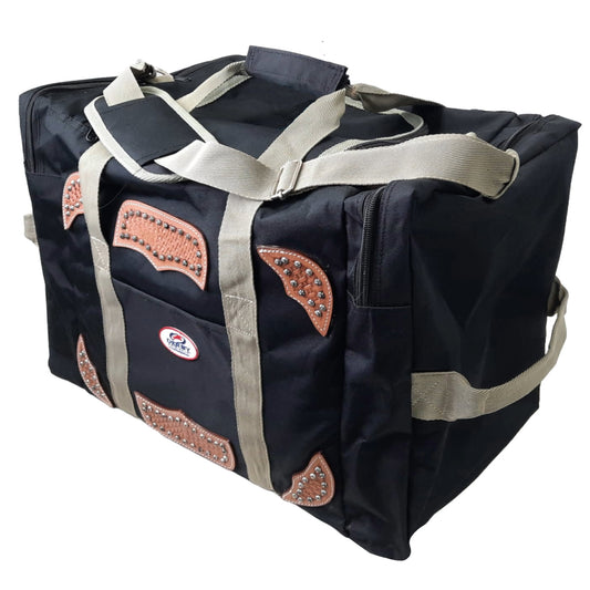 Tahoe Tack Durango Series Duffle Bag with Basket Tooled Leather Accents