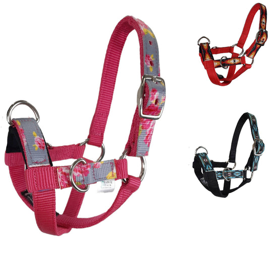 Tahoe Tack Nylon Overlay Sheep and Goat Training Halter with Padded Noseband 