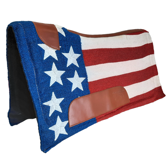 Tahoe Patriotic American Flag Wool Felt Padded Contour Saddle Pad Min Image