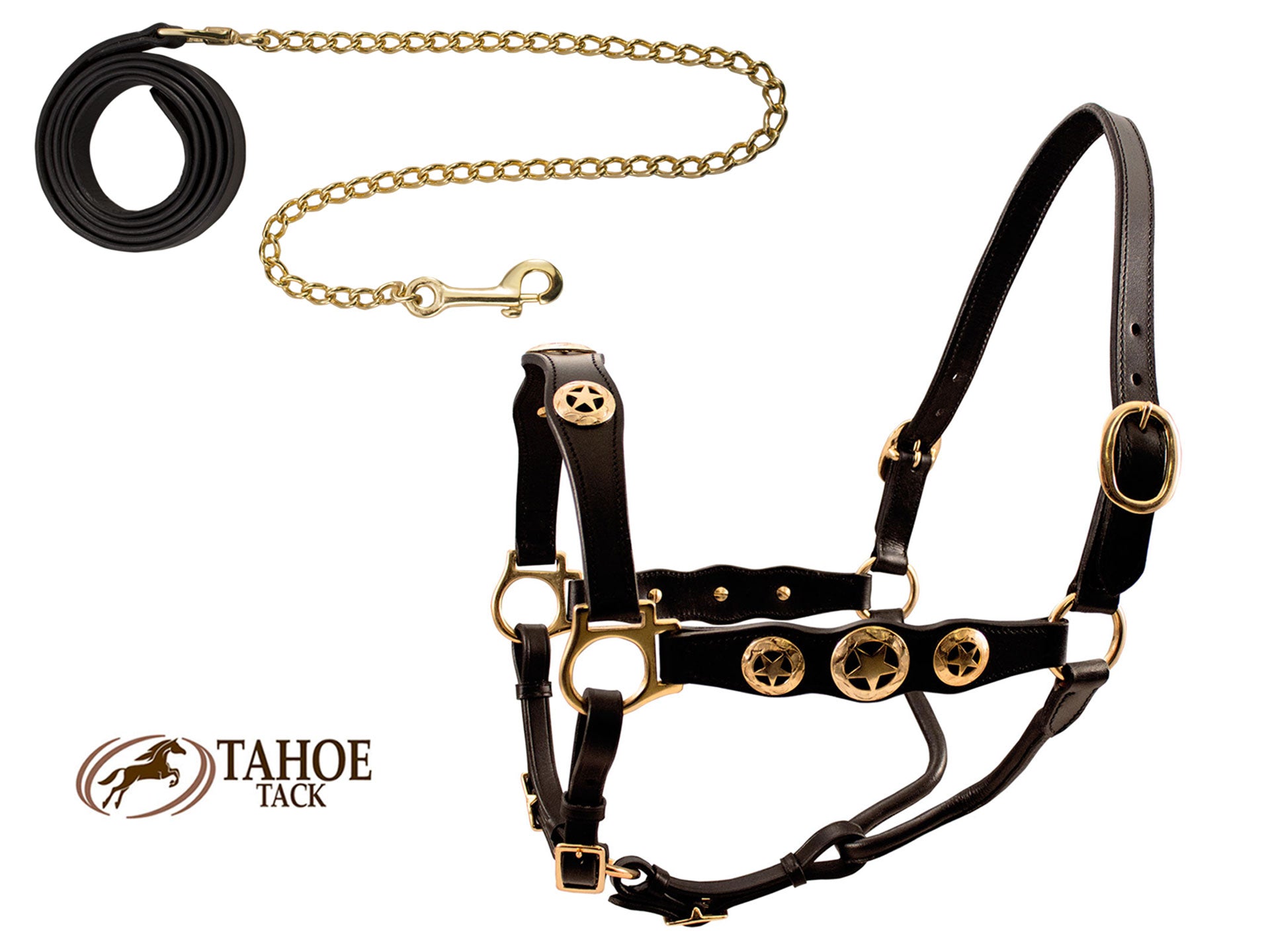 Patriotic 24kt Gold Star Halter - Tahoe Tack