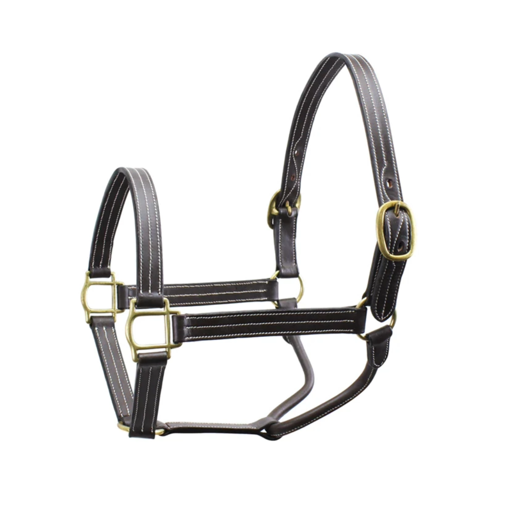 Derby Originals Triple Stitched Double Layer Premium Leather Adjustable Horse Halter 