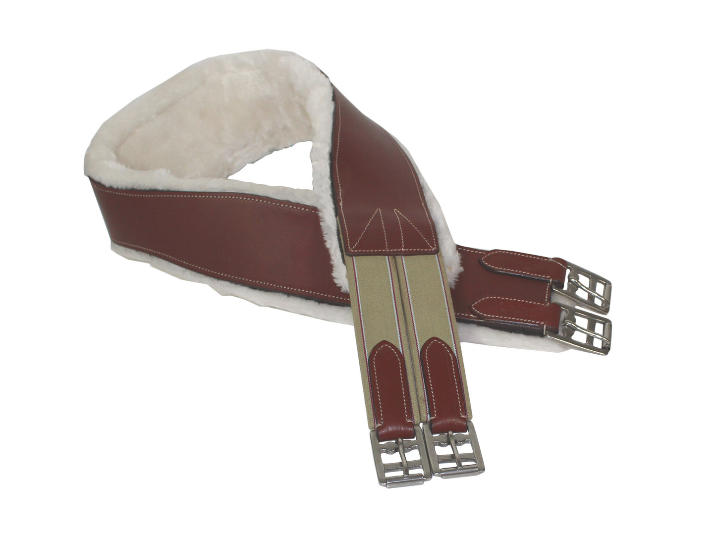 Removable Fleece Lined Leather English Girth w/ D Ring