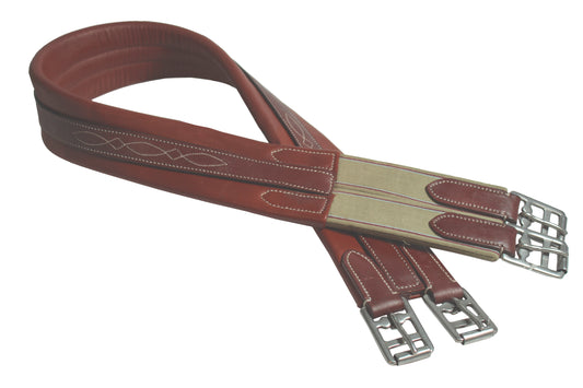 Paris Tack Fancy Stitched Chafeless Padded Leather English Girth