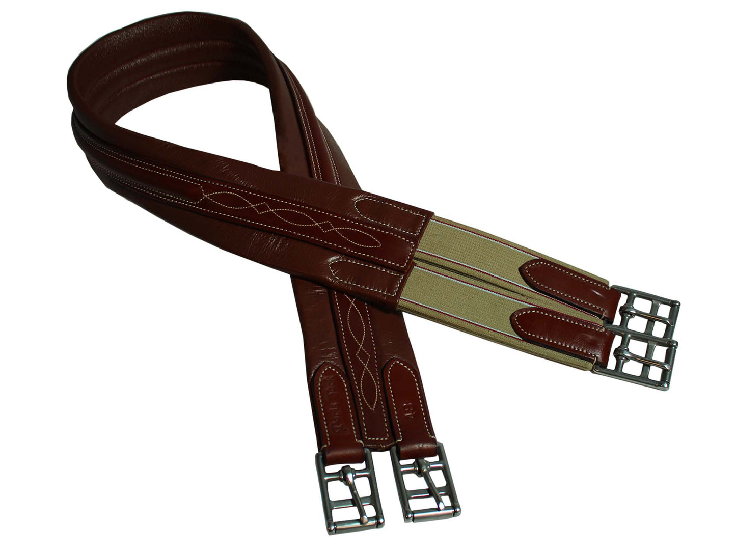 Paris Tack English Chafeless Girth Raised Fancy Stitched