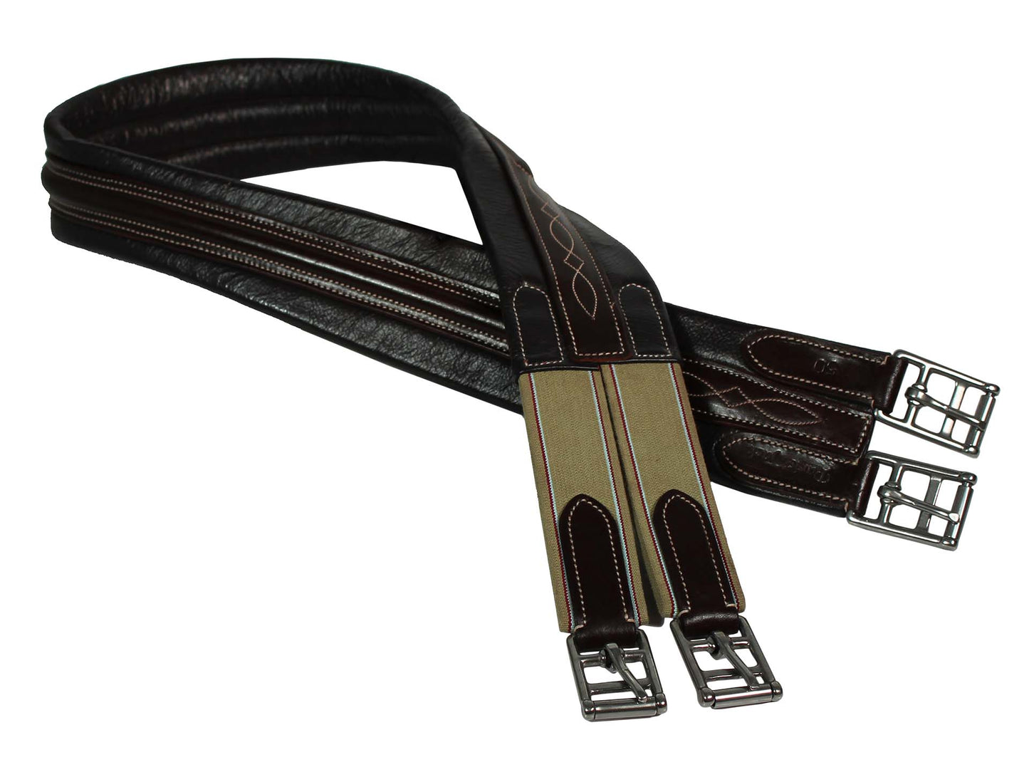 Paris Tack English Chafeless Girth Raised Fancy Stitched