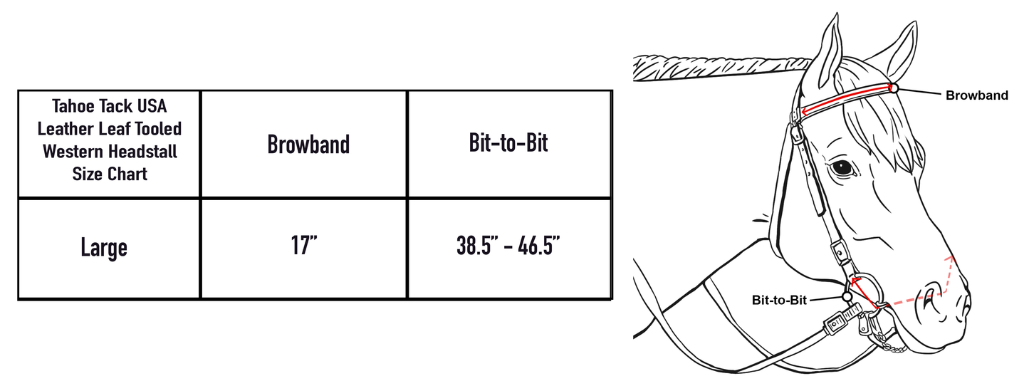 Tahoe Tack USA Leather Leaf Tooled Western Browband Headstall