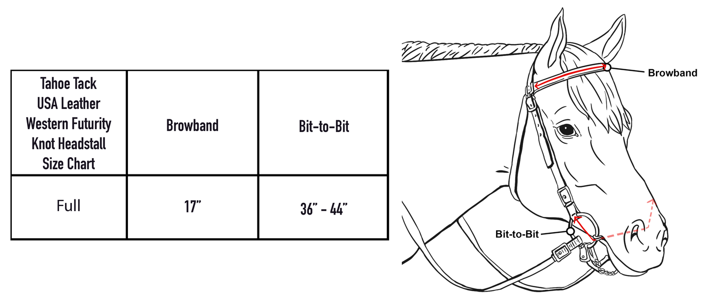 Tahoe Tack USA Leather Leaf Tooled Western Futurity Knot Browband Headstall