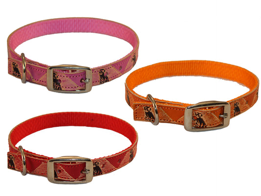 Hand Painted Leather Over Nylon Dog Collars by cuteNfuzzy