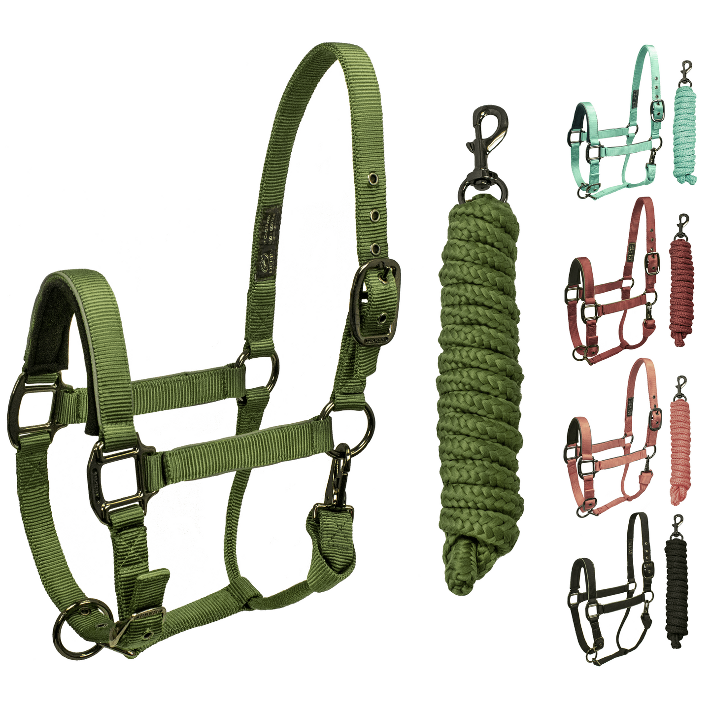 Reflective Safety Stable Horse Halters Cactus Green