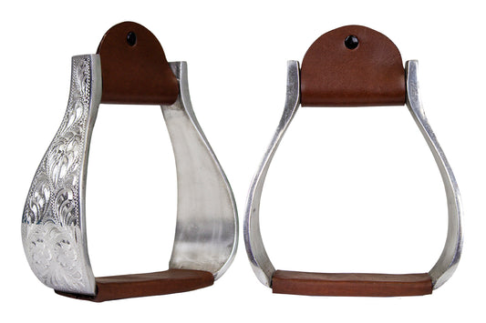 Tahoe Tack Engraved Heavyweight Adult Western Bell Show Stirrups for Western Saddles