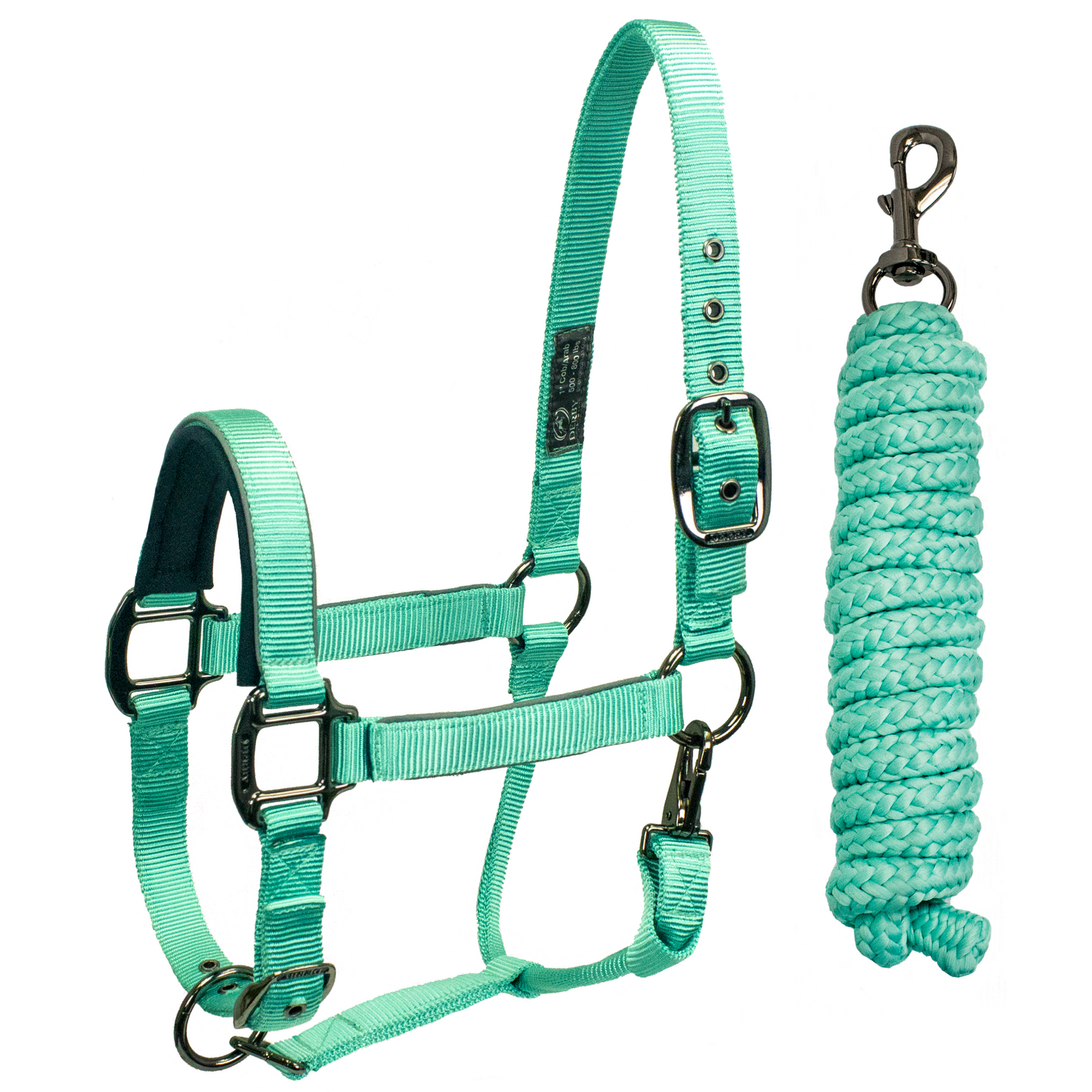 Reflective Safety Stable Horse Halters  Blackout turquoise