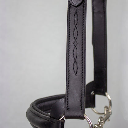 Premium Raised Padded Fancy Stitch Leather Cattle Show Halter