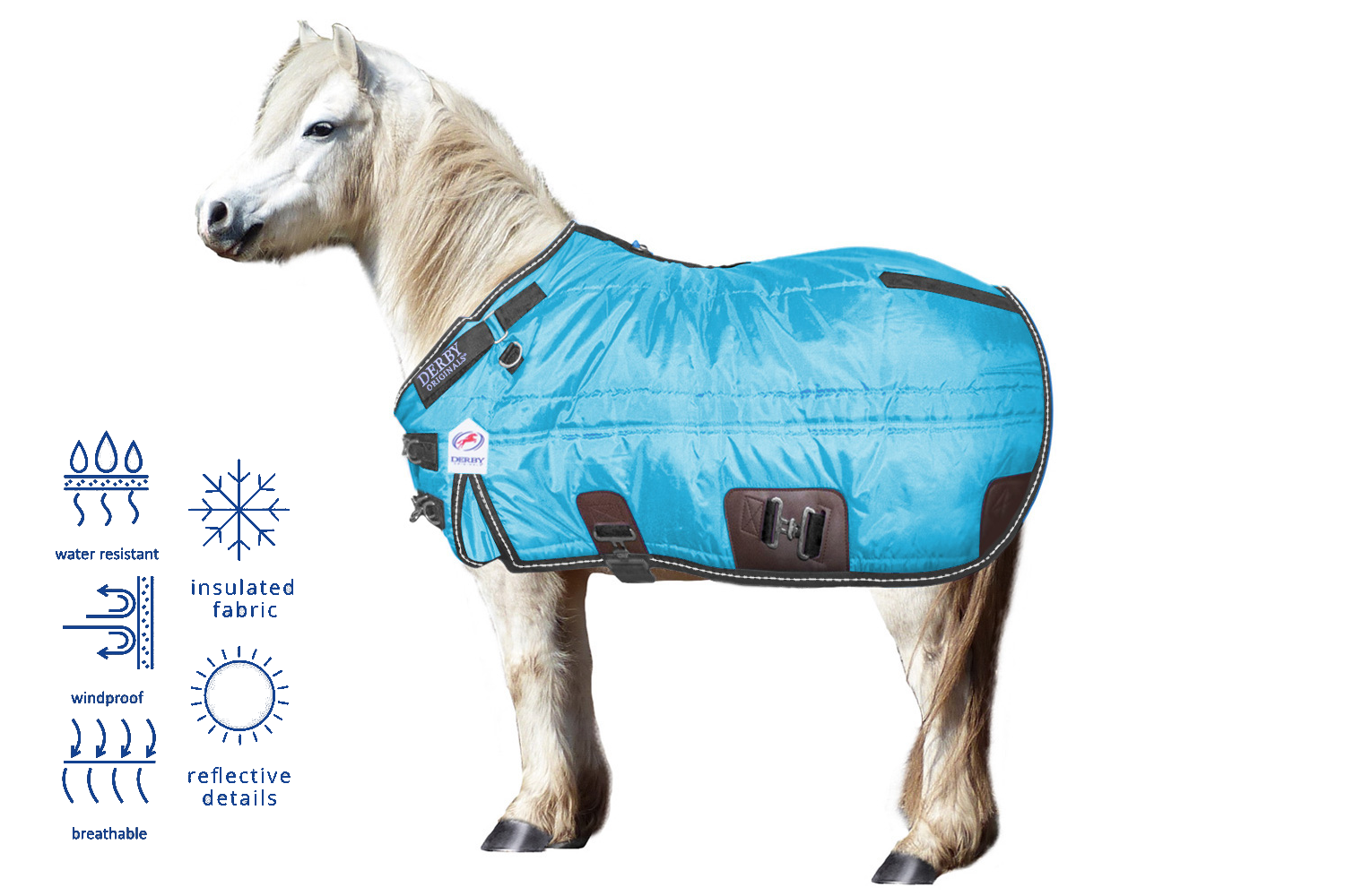 Derby Originals Nordic Tough West Coast 420D Winter Mini Horse and Pony Stable Blanket Blue details