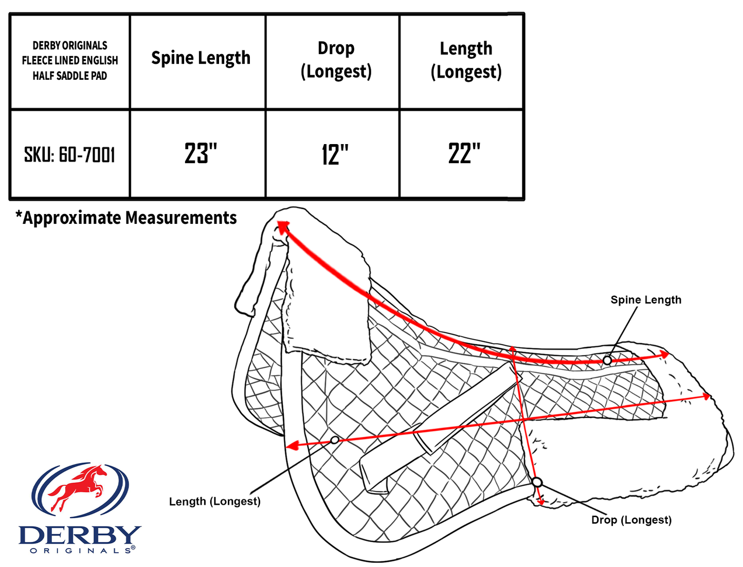 Your English Saddle with Derby Originals Saddle Pad