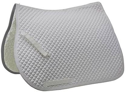 Derby Originals Dressage Diamond Quilted Saddle Pad With Full Fleece Lining White