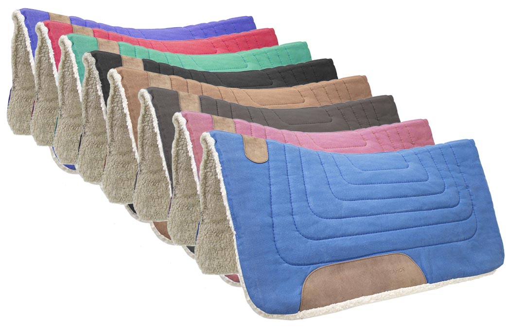 Tahoe Tack Contour Cut Canvas Saddle Pad 3 Layers Canvas Wool Felt and Fleece Comfort Full Horse Size 32" X 36"