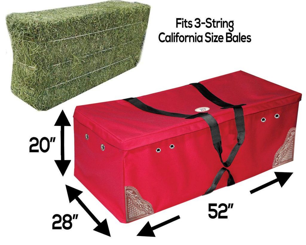 Derby Originals Hay Bale Bag X-Large 600D Waterproof for California Bales with Leaf & Basket Hand Tooled Leather 