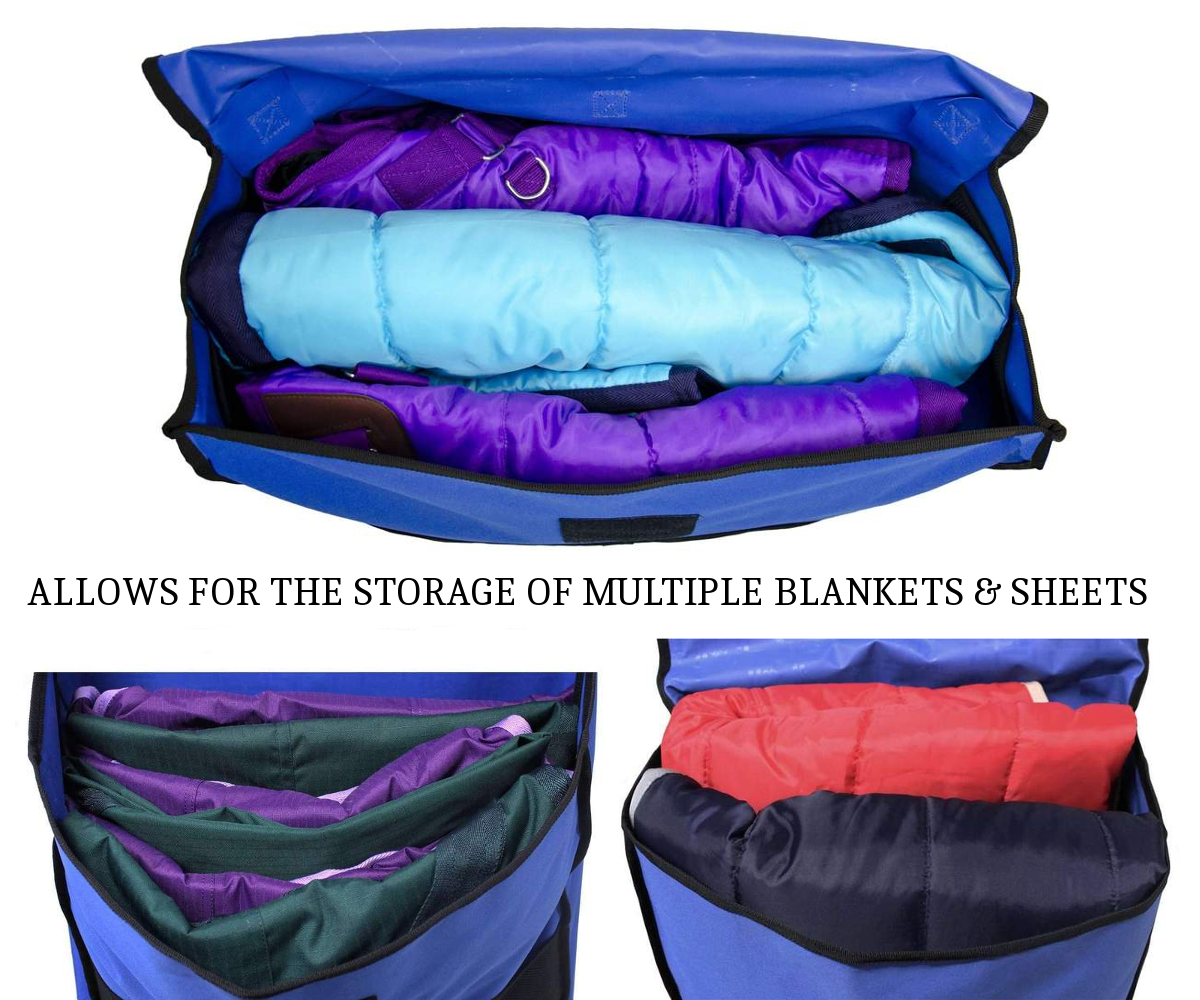 Organizeme 7.5 in. x 11 in. x 16 in. Multi Polyester Foldable Pop-Up Bin  Small Sapphire Blanket Bag (2-Pack) OMPK297088 - The Home Depot