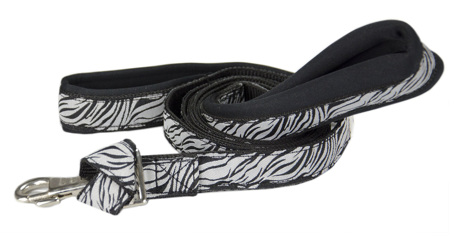 Padded Double Handle Patterned Dog Leash with Warranted Snap