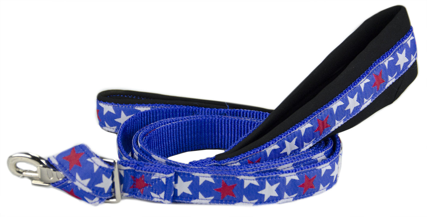 Padded Double Handle Patterned Dog Leash with Warranted Snap