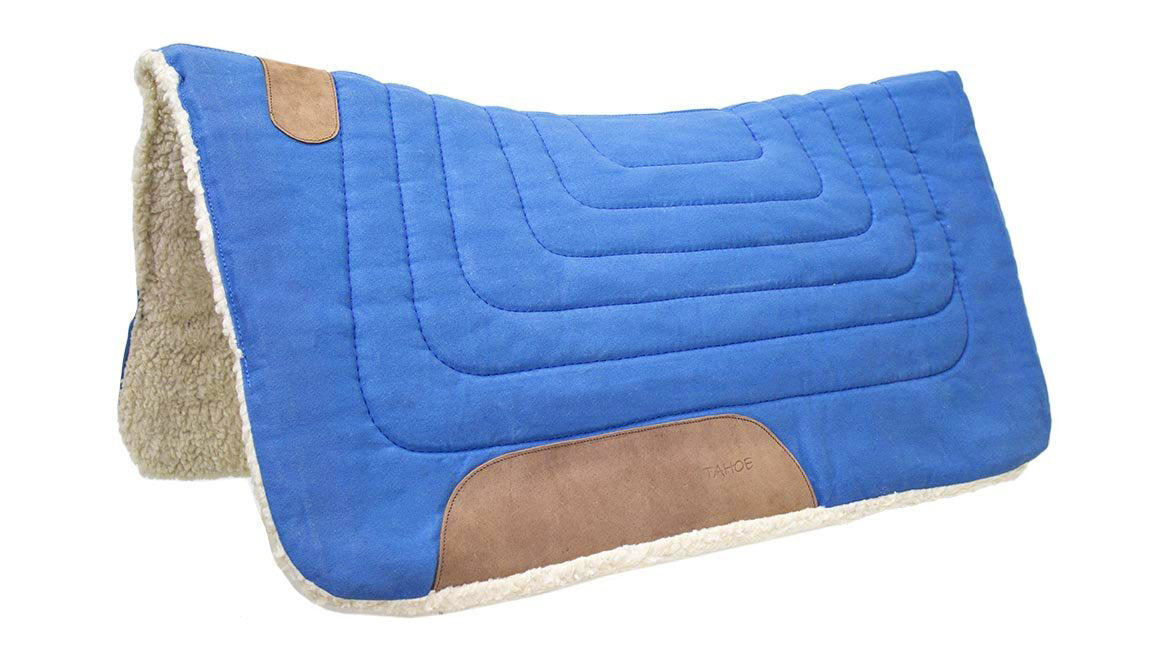 Tahoe Tack Contour Cut Canvas Saddle Pad 3 Layers Canvas Wool Felt and Fleece Comfort Full Horse Size 32" X 36"