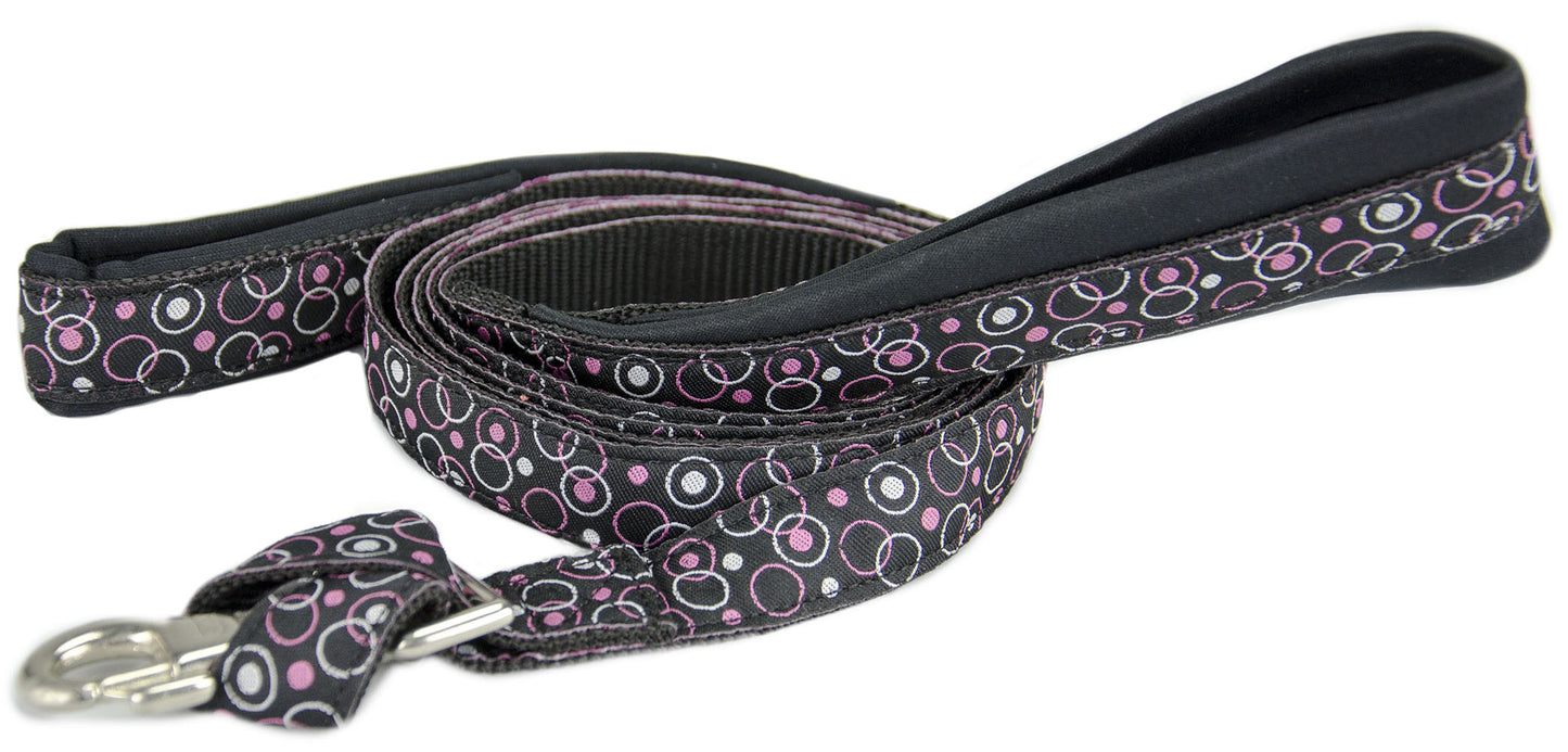 Padded Double Handle Patterned Dog Leash with Warranted Snap