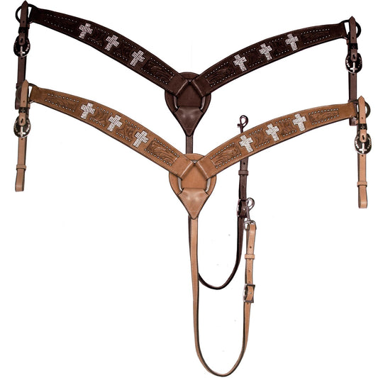 Tahoe Crystal Cross Show Breast Collar