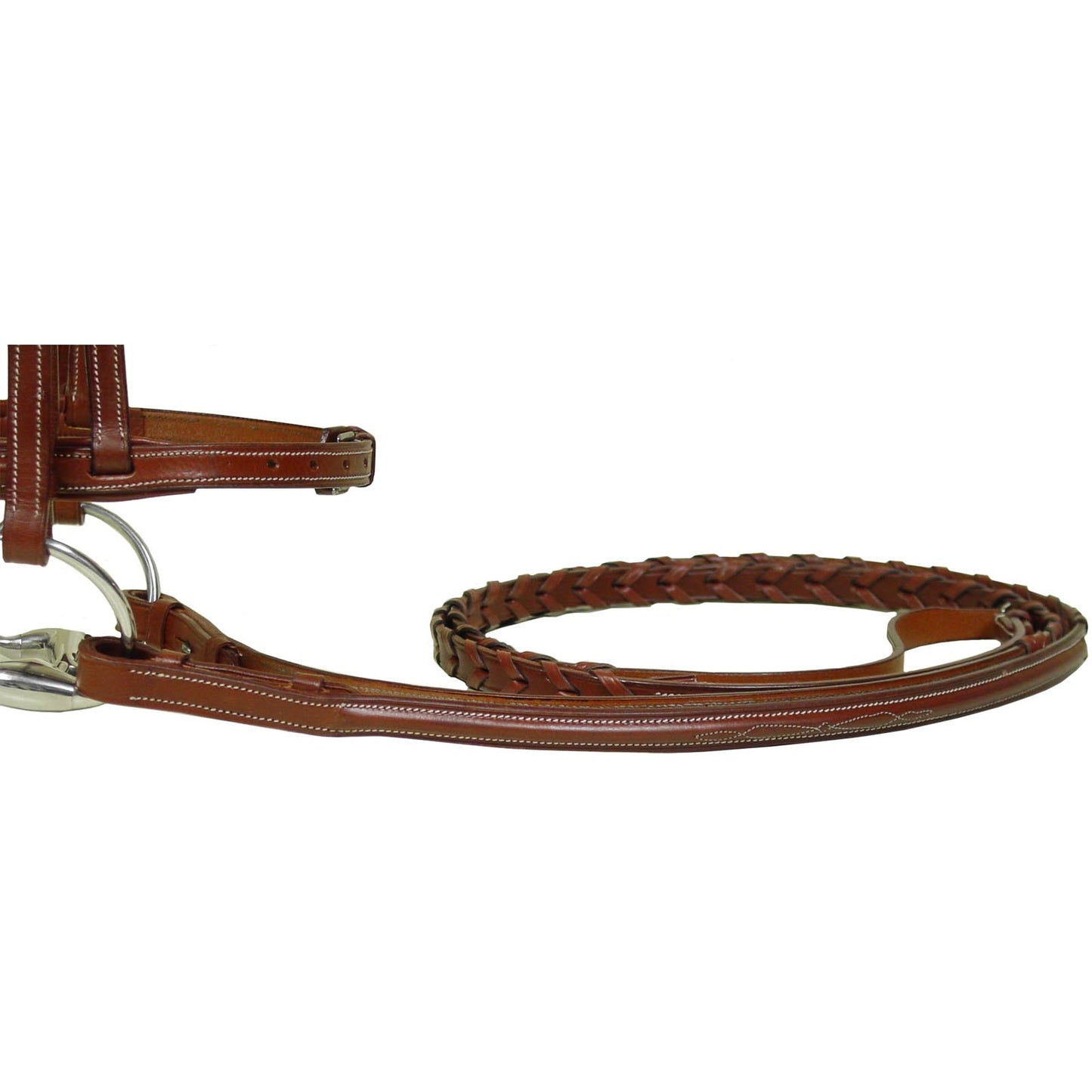 Paris Tack Padded Raised Leather English Schooling Bridle with Laced Reins and 1 Year Warranty